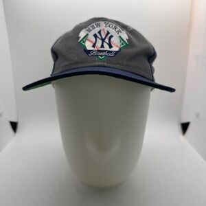 Vintage New York Yankees Baseball Cap The Game MLB Adjustable Gray Blue SnapBack